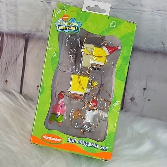 Vintage 2003 Y2K SpongeBob SquarePants Kurt S. Adler Mini Ornament Set of Four - Picture 8 of 11